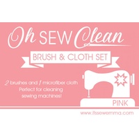 Oh Sew Clean Brush and Cloth Set PINK