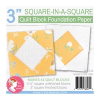 Foundation Paper- 3in Square in a Square Quilt Block Pad