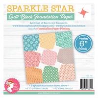 Foundation Paper -Sparkle Star Quilt Block 6in Pad by Lori Holt