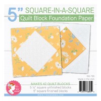 5in Square in a Square Quilt Block Foundation Paper 