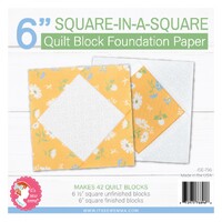 6in Square in a Square Quilt Block Foundation Paper