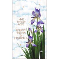 Iris - Live, Laugh, Love 10in x 12in Fabric Art Panel