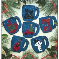  Merry Mugs Pattern KIT - 6 ornaments
