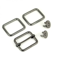 Gunmetal 1-1/4in Wide Bag Strap Hardware 5pc