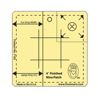 Nine Patch Ruler-Amber Acrylic Etched - 4 in