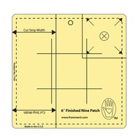Nine Patch Ruler-Amber Acrylic Etched - 6 in
