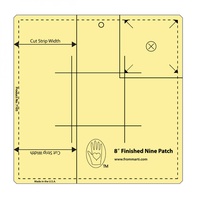 Nine Patch Ruler-Amber Acrylic Etched - 8 in