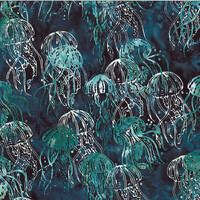Jelly Fish Batik - Deep Teal
