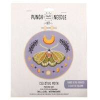 Punch Needle 6in Hoop Celestial Moth KIT