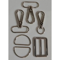 Bag Strap Hardware Kit Silver - 1 1/4 in