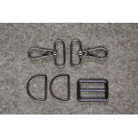 Bag Hardware - Gunmetal 1-1/4in D-Ring 4pc