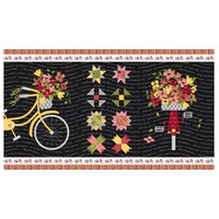 Petals And Pedals 24 in Panel - Black