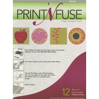Print n' Fuse 8-1/2in x 11in Inkjet Fusible Sheets 12ct