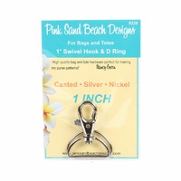 Swivel Hook and D Ring - Silver Nickel 1in