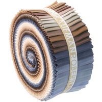 Kona Cotton Solids Neutrals Palette Jelly Roll 41pcs
