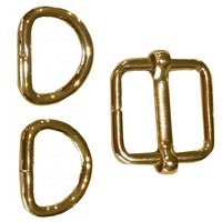SKD - 5/8in Slide Buckle with 2 D-Rings, Brass