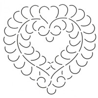 Quilt Stencil Feather Heart