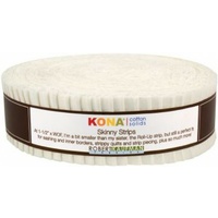 Kona Cotton Solids Skinny Strips Snow Colorway 1 1/2 -40pc"