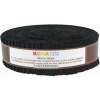 Kona Cotton Solids Skinny Strips Black Colorway 1 1/2 -40pc"