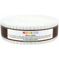 Kona Cotton Solids Skinny Strips White Colorway