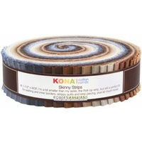 Kona Cotton Solids Skinny Strips Neutral Colorway 1 1/2" -41pc