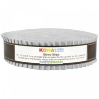 Kona Cotton Solids Skinny Strips Ash Colorway 1 1/2" -40pc