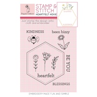 Rubber Stamp and Stitch Heartfelt Hexie Label