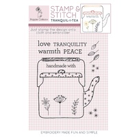 Rubber Stamp and Stitch Tranquil-i-tea Label