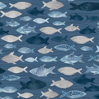 Set Sail - Blue -Swimming Fish