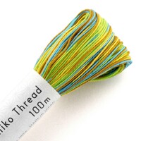 Sashiko Thread Large Skein Variegated Green, Aqua and Brown