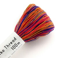 Sashiko Thread Large Skein Colourful Short pitch Variegated Red, Purple and Orange
