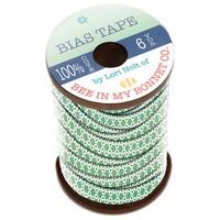 Bias Tape Green Hexie Stitch 1/2 Inch 