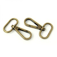 Two Swivel Hooks 3/4" Antique
