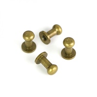 Four TALL Stud Buttons Antique Gold