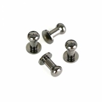 Four TALL Stud Buttons Gunmetal