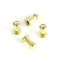 Four TALL Stud Buttons Gold