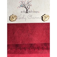 Wooly Charms Christmas Red 5in x 5in - 5pc