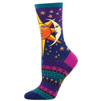 Laurel Burch Sun and Moon Purple Socks