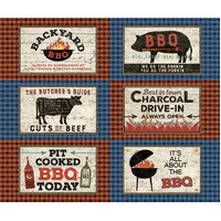 Multi Color Backyard BBQ Digital 36" Placemat Panel