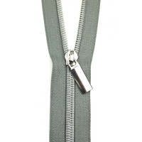 Zippers By The Yard Grey Tape Nickel  #3