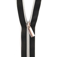 Zippers By The Yard Black Tape Nickel  #5