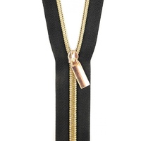 Zippers By The Yard Black Tape Gold  #5