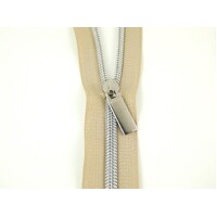 Zippers By The Yard Beige Tape Nickle #5