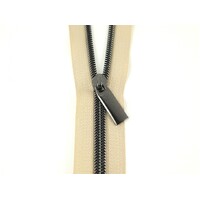 Zippers by The Yard Beige Tape Gunmetal  #5