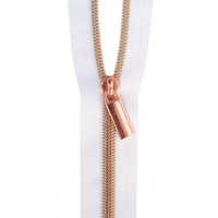Zippers By The Yard White Tape Rose Gold #5