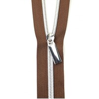 Zippers By The Yard Brown Tape Nickel #5