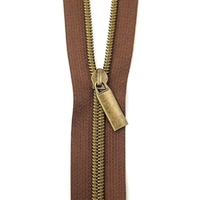 Zippers By The Yard Brown Tape Antique Gold  #5