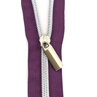 Zippers By The Yard Purple Tape Nickel  #5