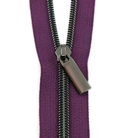 Zippers By The Yard Purple Tape Gunmetal  #5