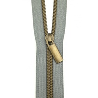Zippers By The Yard Grey Tape Antique Gold  #5
